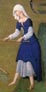 Крестьянка, работающая в поле демонстрирует нам свою нижнюю рубашку. 
'Les tres riches heures du Duc de Berry'
1412-16 Illumination on parchment, 
Musee Conde, Chantilly

 